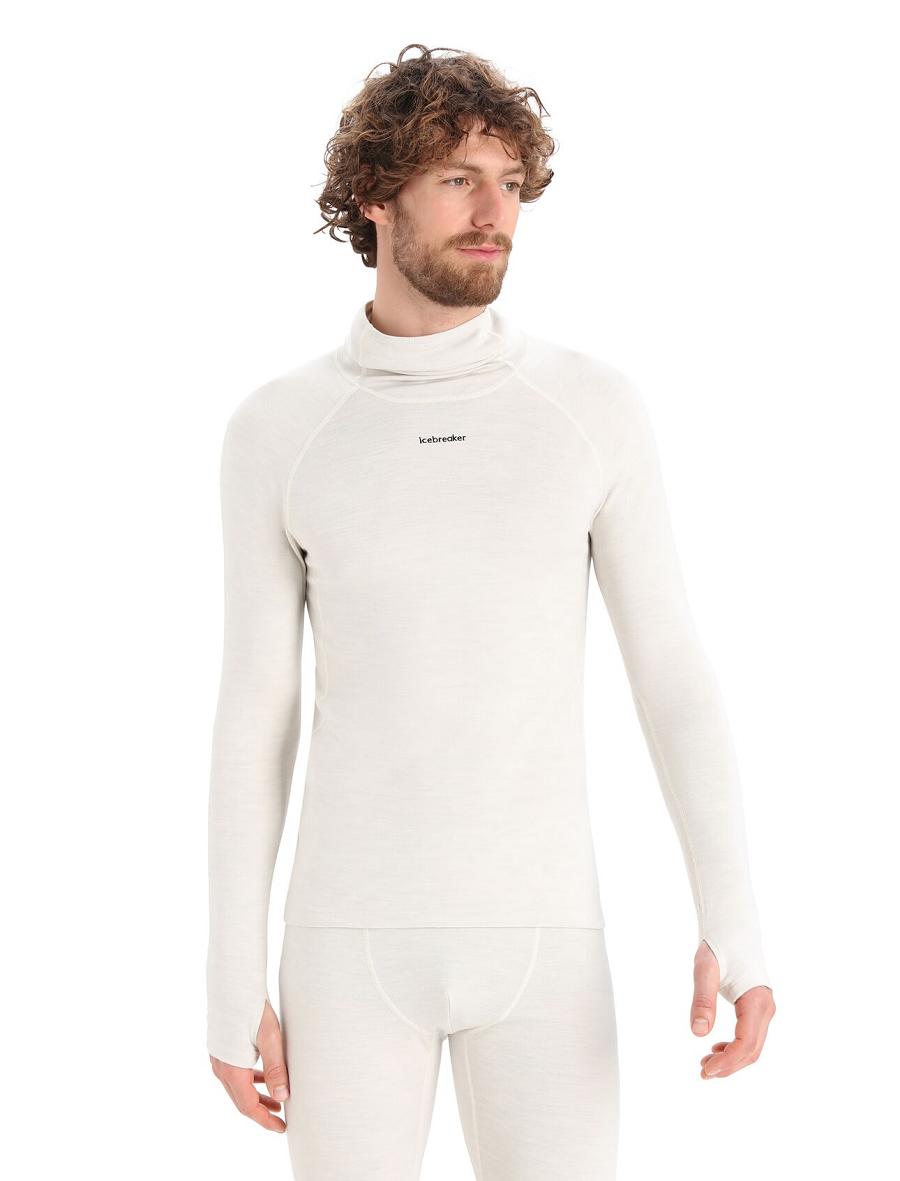 Base Layers Icebreaker MerinoFine™ Long Sleeve Roll Neck Męskie Białe | PL 1604BEXC